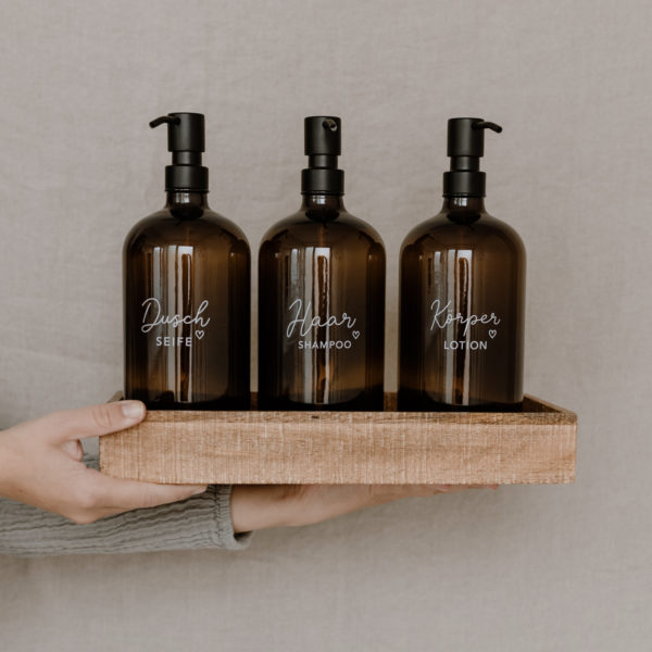 Spender aus Glas *Haarshampoo* 1L von Eulenschnitt – Bild 2