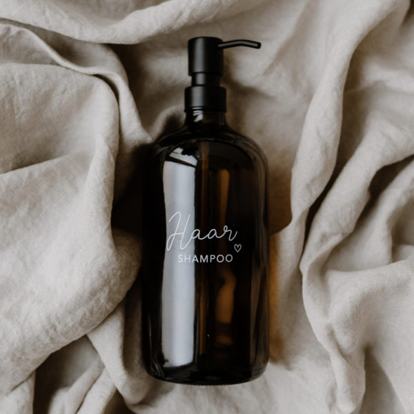 Spender aus Glas *Haarshampoo* 1L von Eulenschnitt