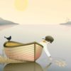 Poster *Boy in a boat* von VISSEVASSE 30x40 cm