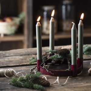 Adventskerzenhalter rot f. Stabkerzen, verschiebbare Halter von Ib Laursen