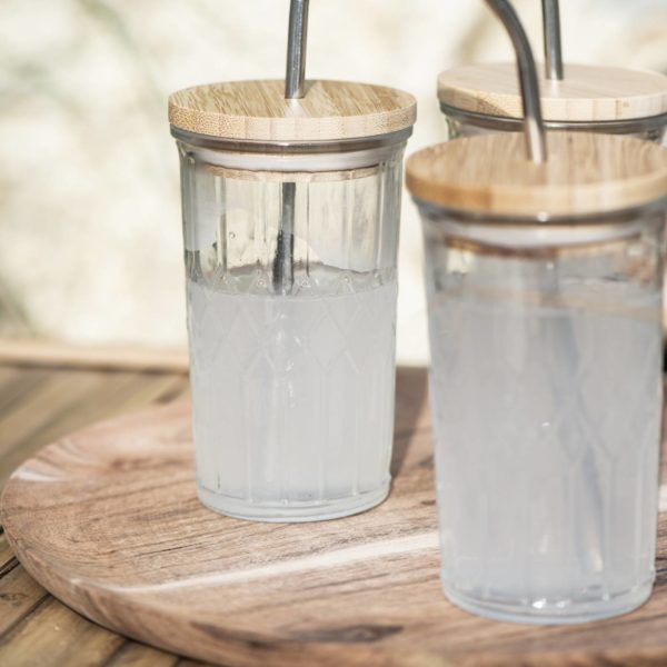 Glas m. Bambusdeckel & Edelstahlstrohhalm von Ib Laursen – Bild 2