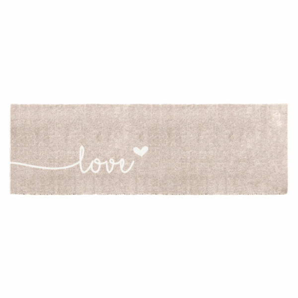 kuschelige Bodenmatte *Love* beige 50 cm x 150 cm waschbar von Mad About Mats