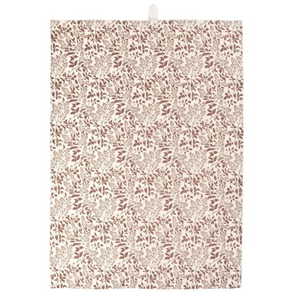 Geschirrtuch *Emilia* natur mit braunem Blumenmuster von Ib Laursen