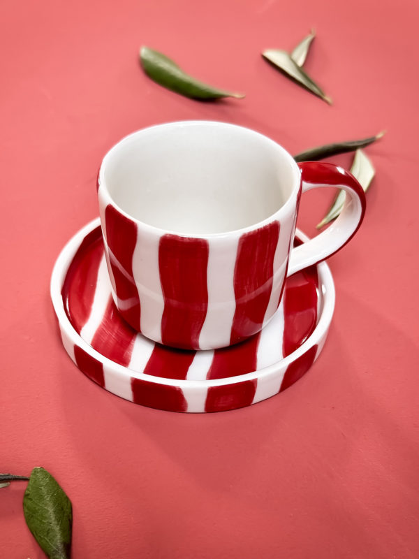 Espressotasse *Boho Stripes* tramonto rot – Bild 2