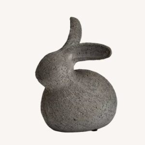 Osterhase Keramik schwarz