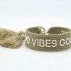 Statement Armband *Good Vibes Good Life* gewebt, bestickt von Parsley&Pepper – Bild 2