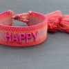 Statement Armband *Happy* gewebt, bestickt von Parsley&Pepper – Bild 2