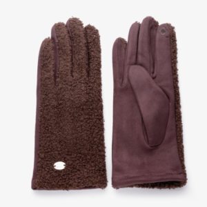 Handschuhe dunkelbraun teddy