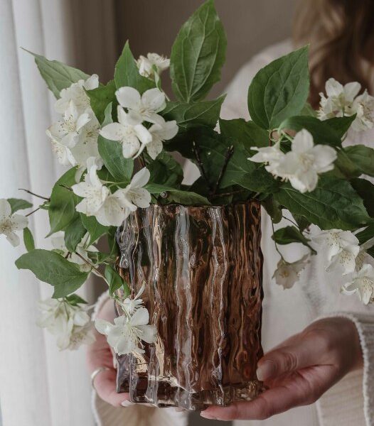 Vase Glas braun