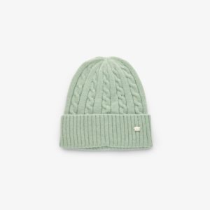 Strickmütze mit Zopfmuster mint