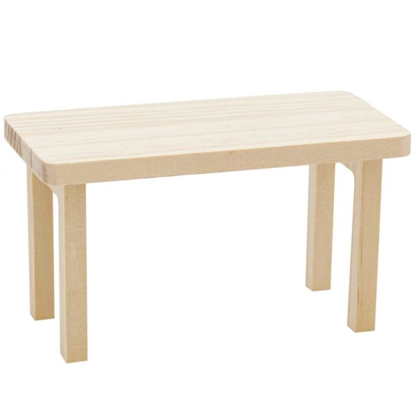Wichteltür Zubehör Tisch aus Kiefernholz – Miniatur Holztisch