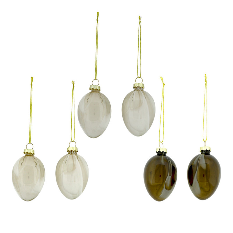 6-Set Ostereier Glas natur – Bild 2