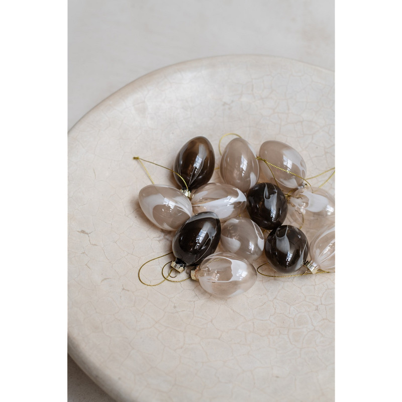 6-Set Ostereier Glas natur – Bild 3