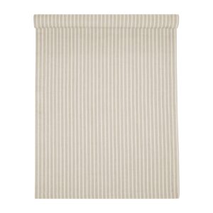 Tischläufer FIORA aus Baumwolle in Natural mit feinem Streifenmuster