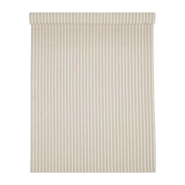 Tischläufer FIORA aus Baumwolle in Natural mit feinem Streifenmuster