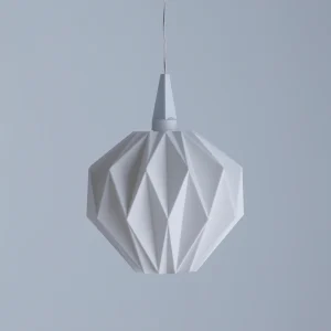 Lampenschirm „Frida“ in Weiß mit geometrischer Facettenstruktur passend für Weihnachtsstern A1