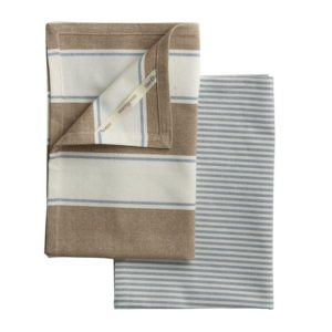 Geschirrtücher aus recycelter Baumwolle im Farbton Caramel im nordischen Küchenstil