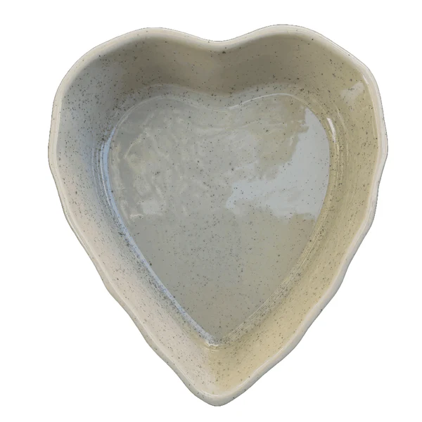 herzschüssel in beige mit sprenkeln