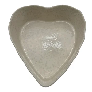 Keramikschüssel Herzform elfenbeinfarben