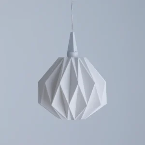 Zeitloser Lampenschirm „Magarete“ in Weiß mit klarer, geometrischer Form