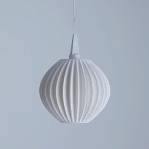 Lampenschirm „Orphelia“ in Weiß mit geschwungener, vertikaler Rillenstruktur passend für Weihnachtsstern A1