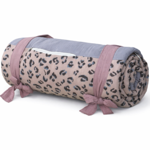 Große Picknickdecke 180x150 cm aus Musselin Baumwolle mit wasserdichter Unterseite und gepolsterter Füllung, zusammengerollt mit Tragefunktion