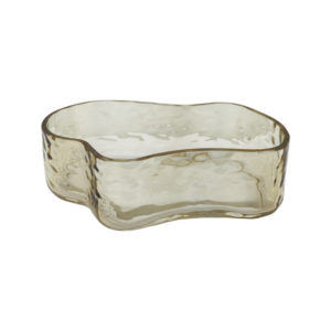 Organisch geformte Glasschale 21,5 cm für Küche, Bad oder Schmuckablage