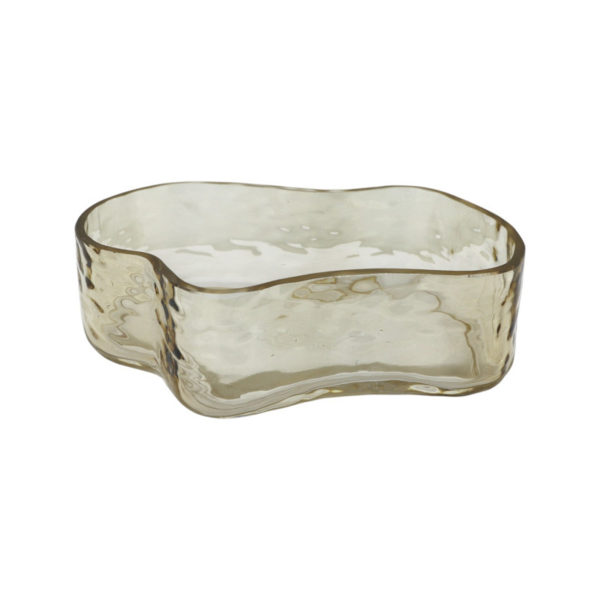 Organisch geformte Glasschale 21,5 cm für Küche, Bad oder Schmuckablage