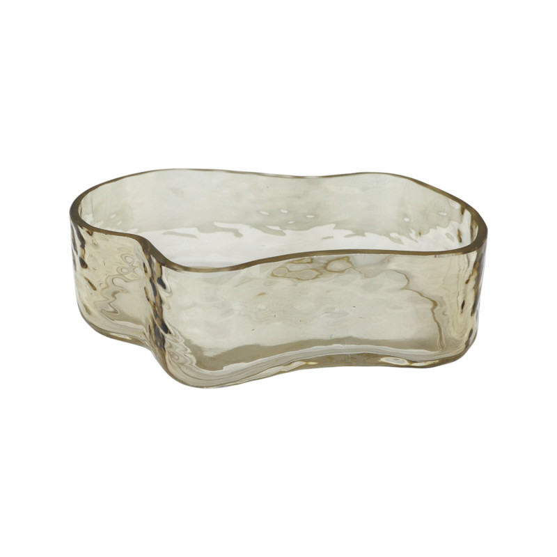 Organisch geformte Glasschale 21,5 cm für Küche, Bad oder Schmuckablage
