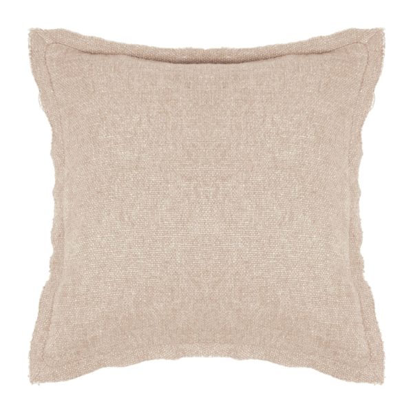 Beige Kissenhülle SIYA 50x50 cm mit natürlicher Struktur im nordischen Wohnstil