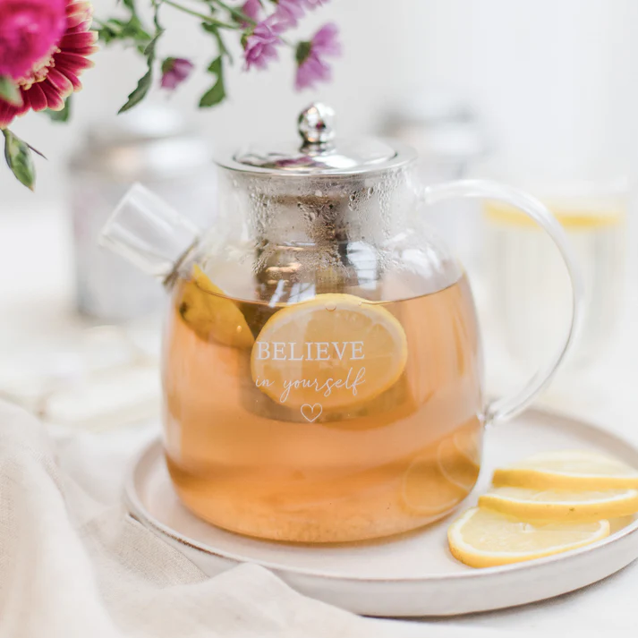 Glas Teekanne Believe in yourself 1,5 l - Teekanne mit Sieb – Bild 2