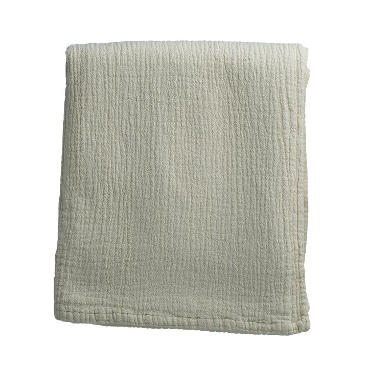 Baumwoll-Tischdecke Waffelstruktur Musselin *Cream* 150×300 cm – Bild 2