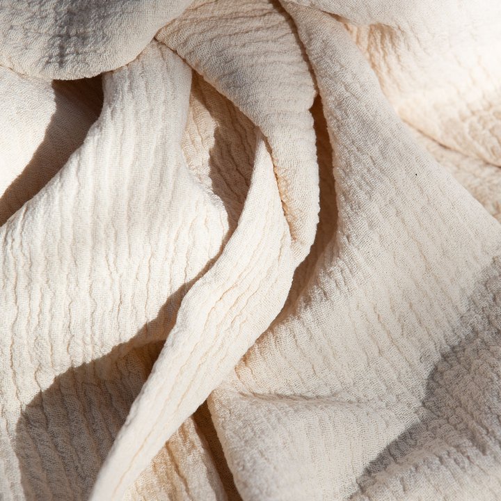 Baumwoll-Tischdecke Waffelstruktur Musselin *Cream* 150×300 cm