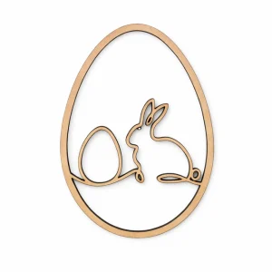 Minimalistische Osterdekoration Hase mit Ei aus MDF im skandinavischen Stil