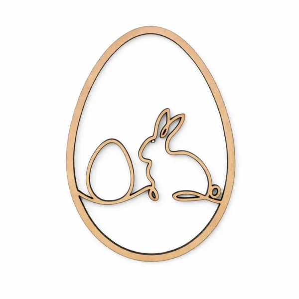 Minimalistische Osterdekoration Hase mit Ei aus MDF im skandinavischen Stil