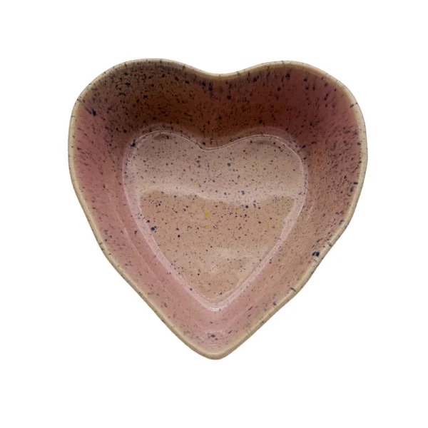 Herzschüssel Steingut rosa handgemacht Portugal 18 cm