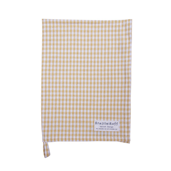 Geschirrtuch dusty yellow kariert Krasilnikoff 50x70 cm Baumwolle