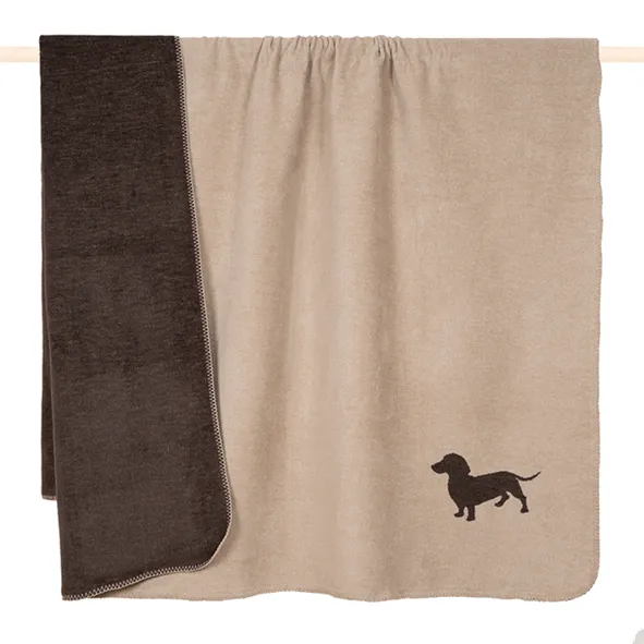 Kuscheldecke Cozy Up Taupe Brown Dog Jacquard Wohndecke 150x200
