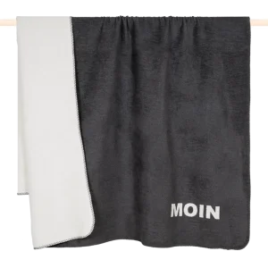 Wohndecke „MOIN“ COZY UP Jacquard Decke grau weiß 150x200 cm