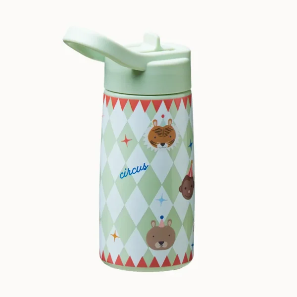 bioloco tiny traveller bottle circus kinder trinkflasche 350 ml mit strohhalm