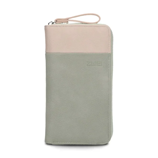 ZWEI EVA EV2 Geldbörse Sage große Damen Geldbörse mit Reißverschluss