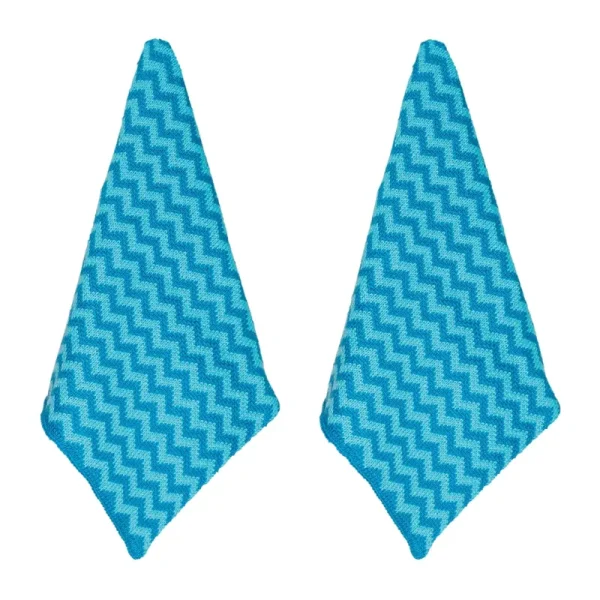 2-Set Baumwolle Spültuch aqua blau mit Jacquard Struktur