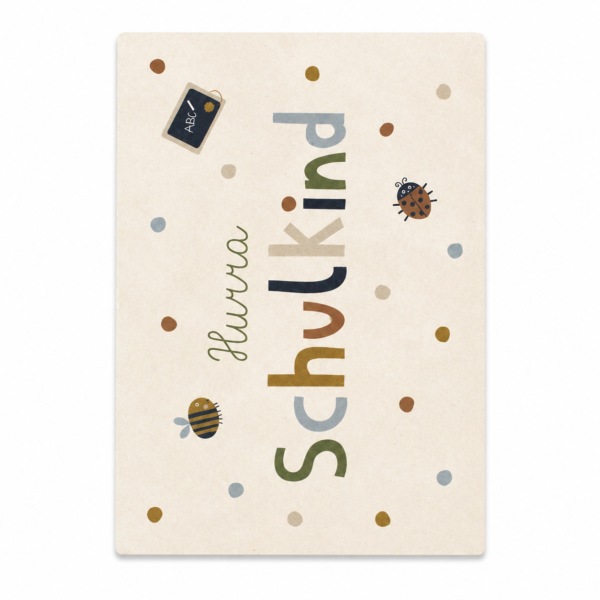 Postkarte Hurra Schulkind von ava&yves mit Schulkind-Motiv