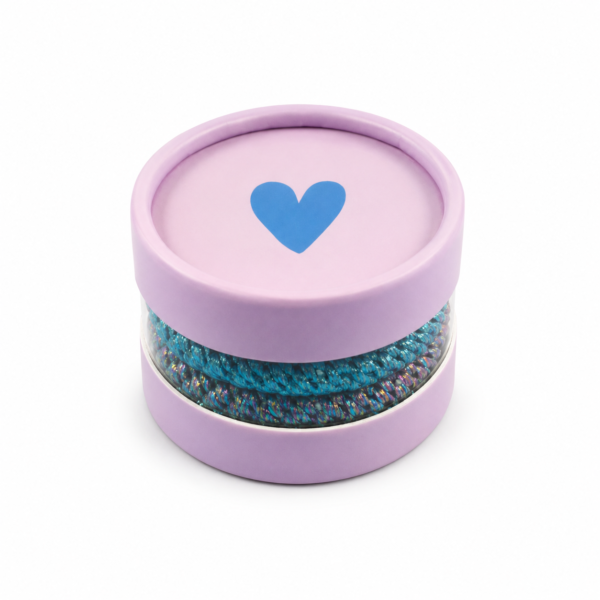 Haargummi-Set flieder/blau mit Geschenkbox von ava&yves