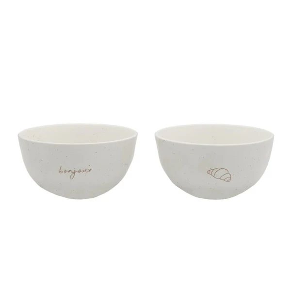 Leeff Schalen Set bonjour croissant keramik