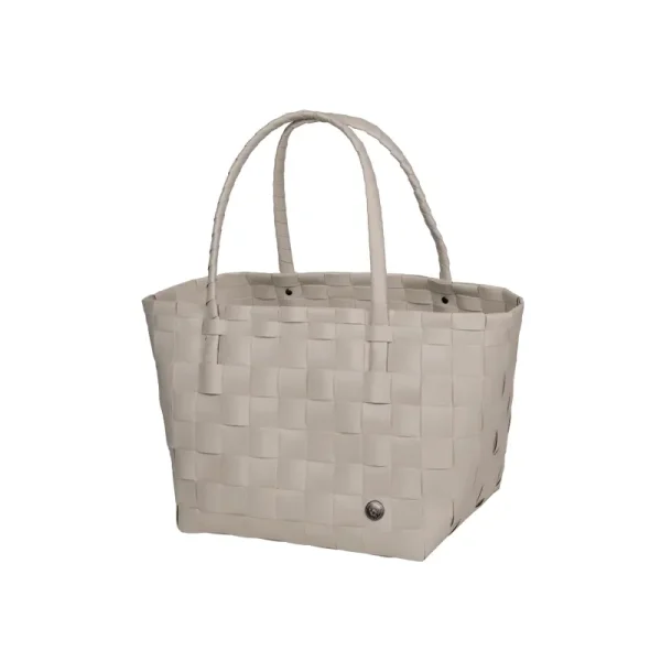 Handed By Shopper Paris in Pale Grey aus geflochtenem Kunststoff mit zwei Tragegriffen