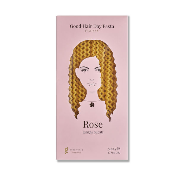 Good Hair Day Pasta Rose von Greenomic mit langen gewellten Lunghi Bucati