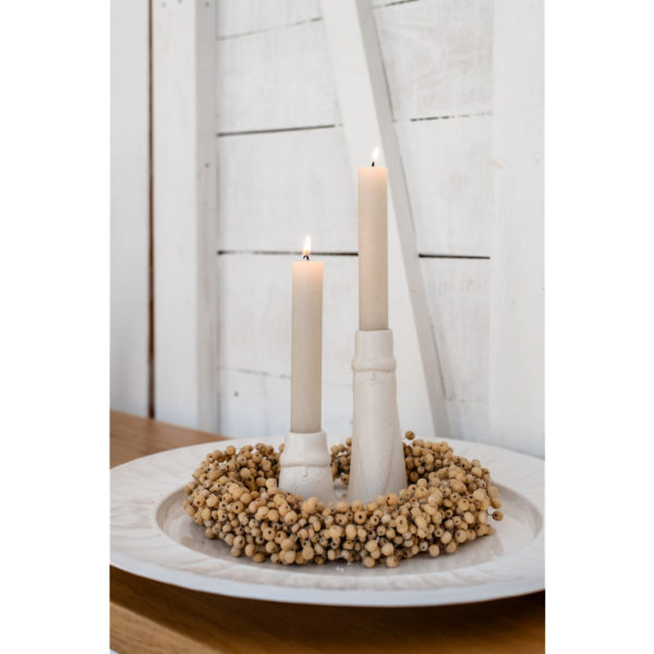 Kerzenhalter Santa L cremeweiß 15,5 cm für Stabkerzen