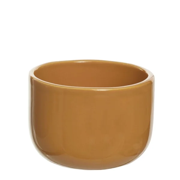Keramikschale und Becher Andrea in Yellow Sand mit glänzender Oberfläche