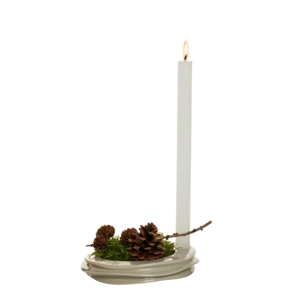 Kerzenhalter „Lily“ in Glossy Sand – Kerzenlicht trifft Lieblingsdeko